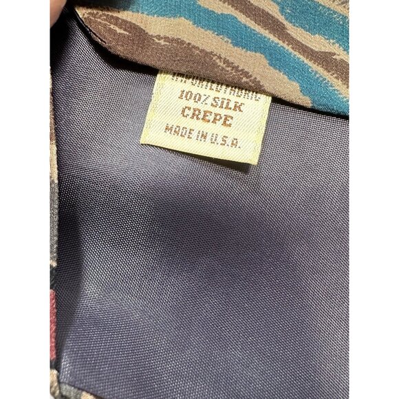 Nino Cerruti Abstract Pattern 100% Silk Crepe Tie Made In USA - Picture 5 of 5